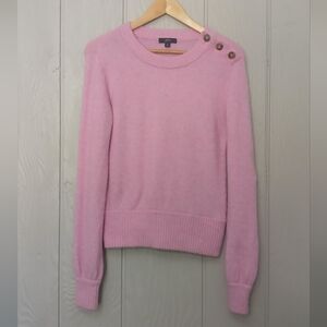 J. Crew Bubblegum Soft Pink Sweater Button Details Wool Alpaca Blend Size Small